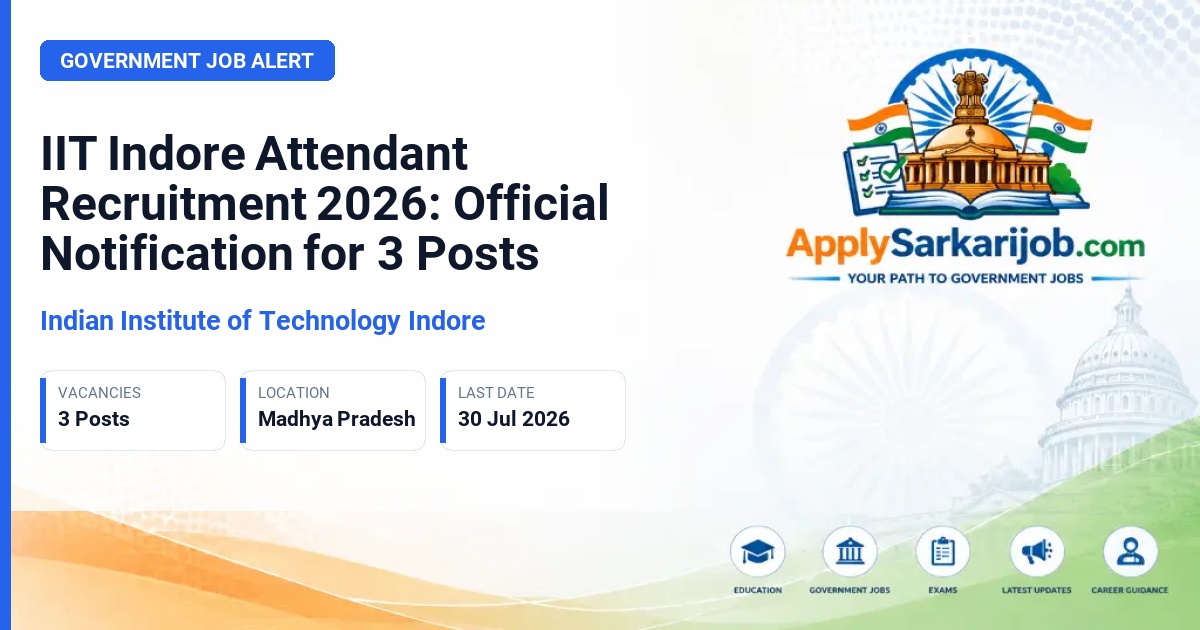 Indian Institute of Technology Indore (IIT Indore) - Attendant Official Notification Poster & Schedule