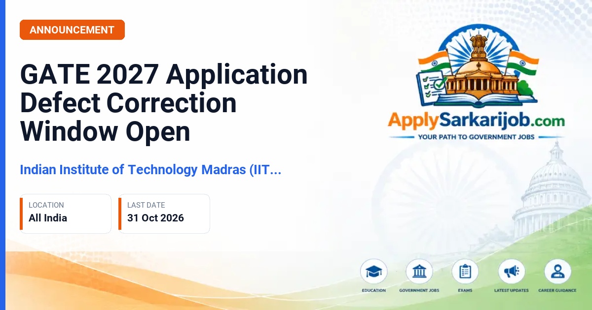 Indian Institute of Technology Madras (IIT Madras) - Graduate Aptitude Test in Engineering (GATE) 2027 Official Notification Poster & Schedule