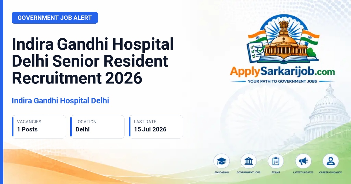 Guru Gobind Singh Government Hospital (GGSGH) - Senior Resident Official Notification Poster & Schedule