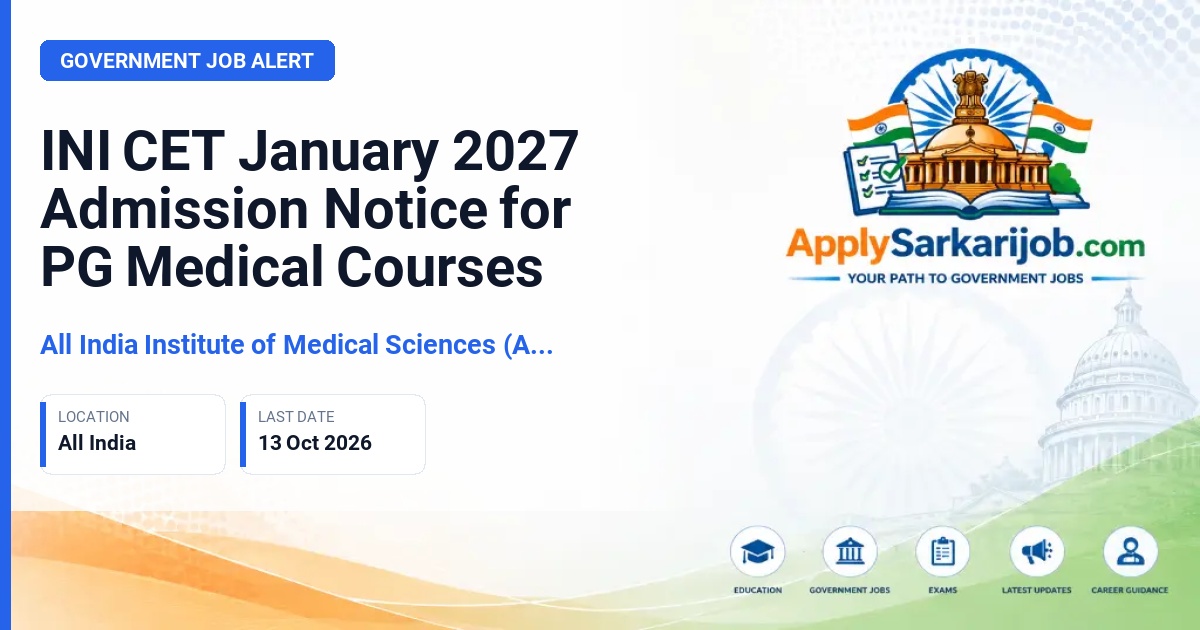 All India Institute of Medical Sciences (AIIMS) - INI CET January 2027 Official Notification Poster & Schedule