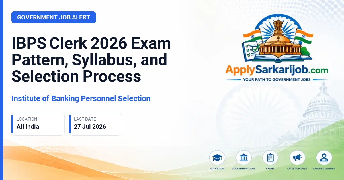 Institute of Banking Personnel Selection (IBPS) - Clerk Official Notification Poster & Schedule