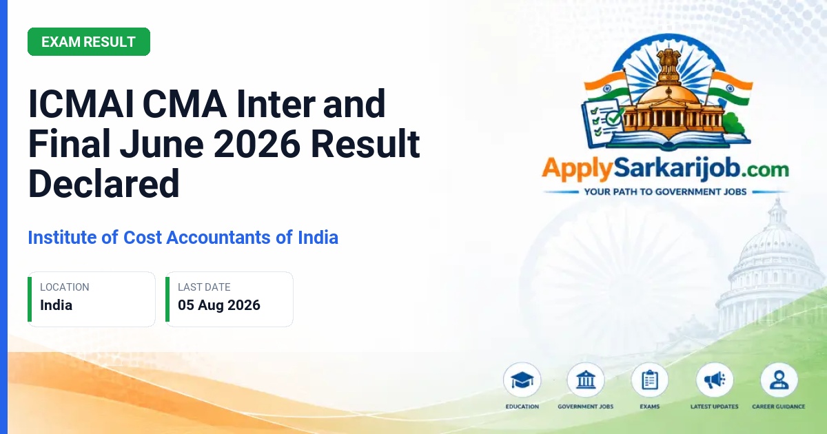 The Institute of Cost Accountants of India (ICMAI) - CMA Intermediate and Final Official Notification Poster & Schedule