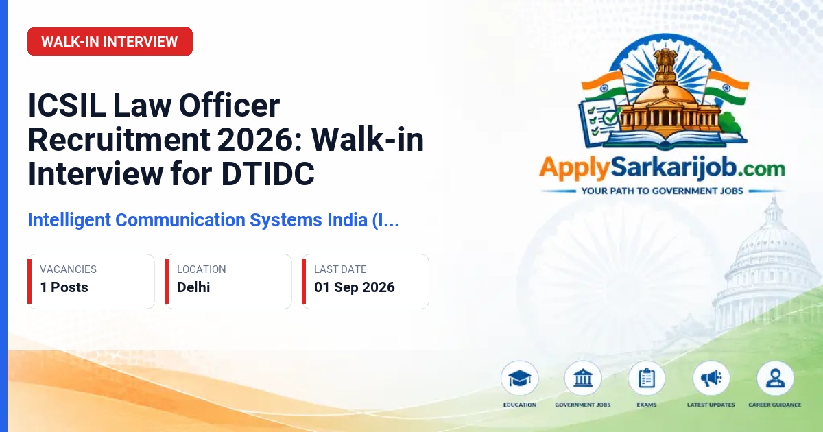 Intelligent Communication Systems India Ltd. (ICSIL) - Law Officer Official Notification Poster & Schedule