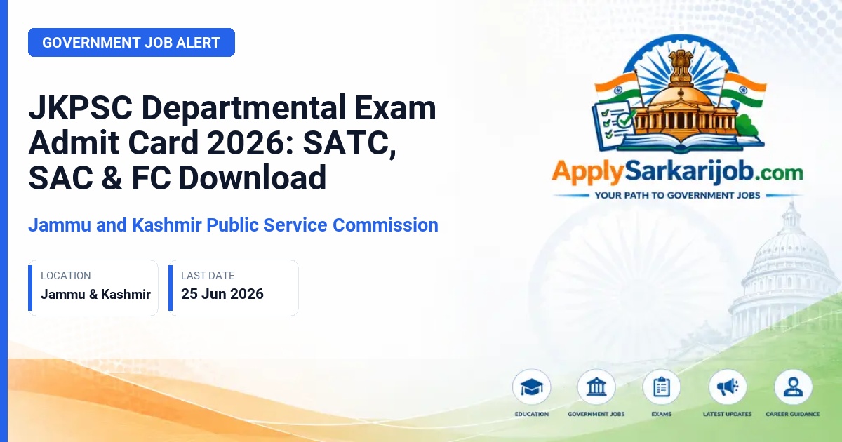 Jammu and Kashmir Public Service Commission (JKPSC) - SATC, SAC, and FC Official Notification Poster & Schedule