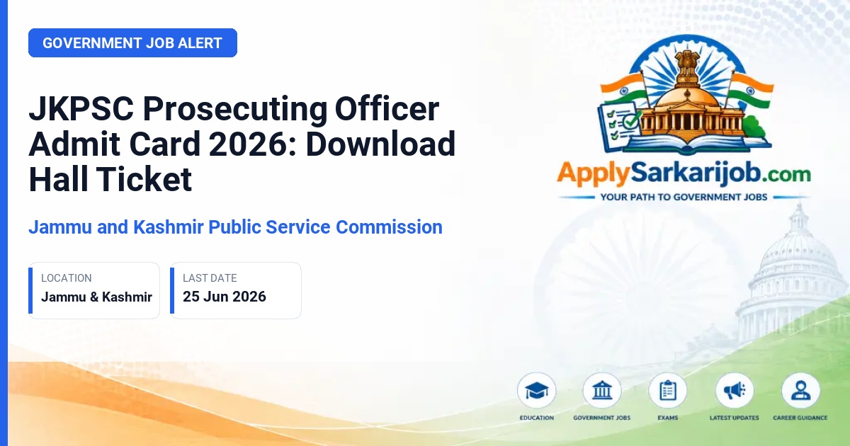Jammu and Kashmir Public Service Commission (JKPSC) - Prosecuting Officer Official Notification Poster & Schedule