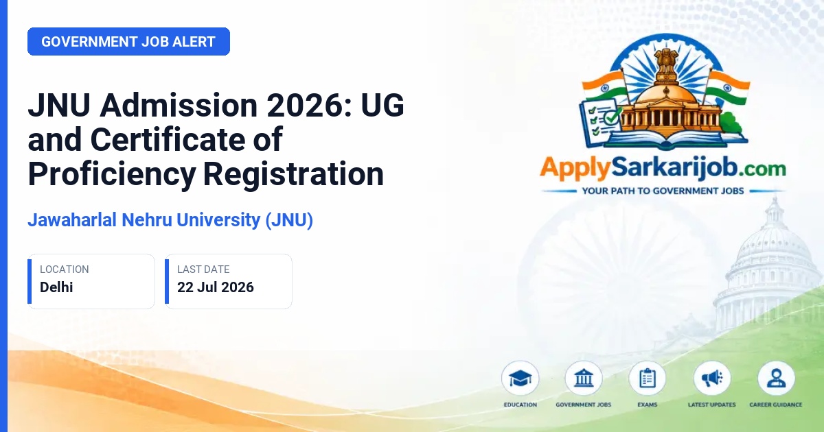 Jawaharlal Nehru University (JNU) - UG and COP Admission 2026 Official Notification Poster & Schedule