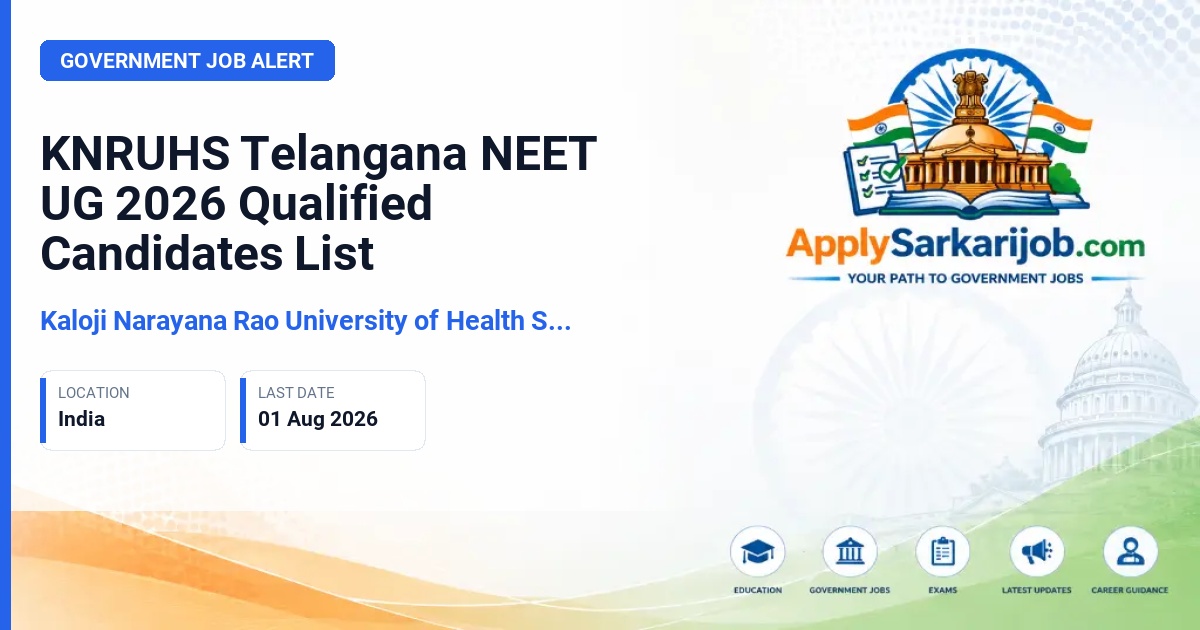Kaloji Narayana Rao University of Health Sciences - MBBS/BDS Admission 2026 Official Notification Poster & Schedule