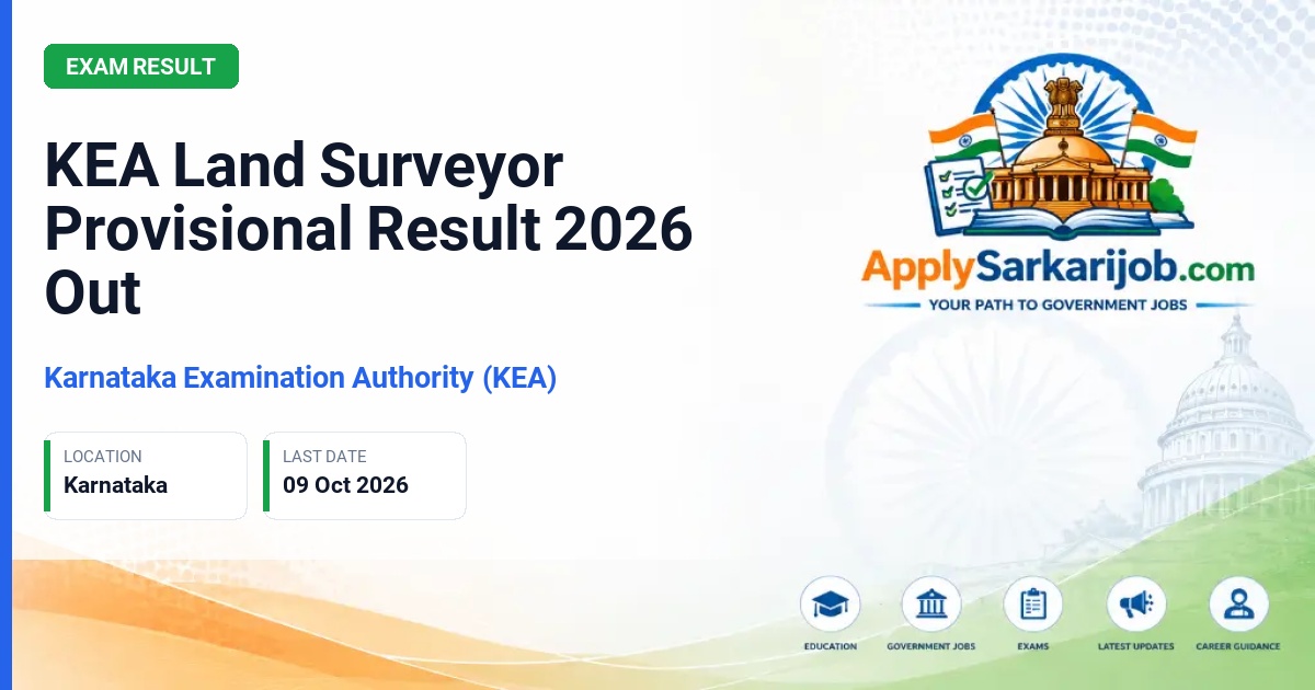 Karnataka Examination Authority (KEA) - Land Surveyor (Bhoomapakaru) Official Notification Poster & Schedule