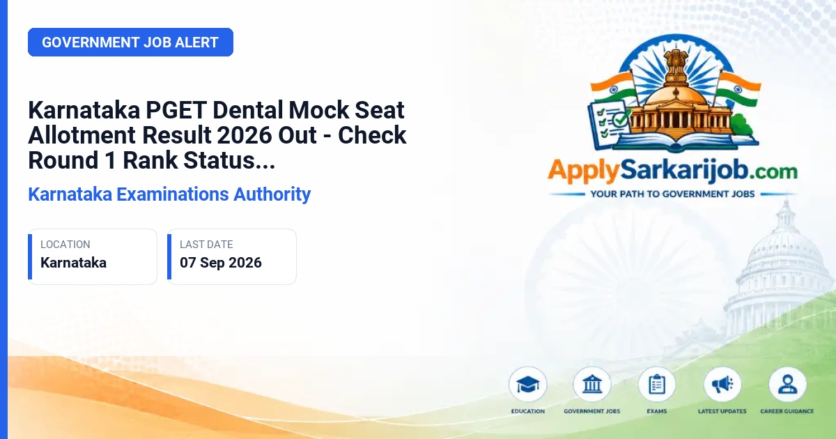 Karnataka Examination Authority (KEA) - PG Dental (MDS) Counselling 2026 Official Notification Poster & Schedule