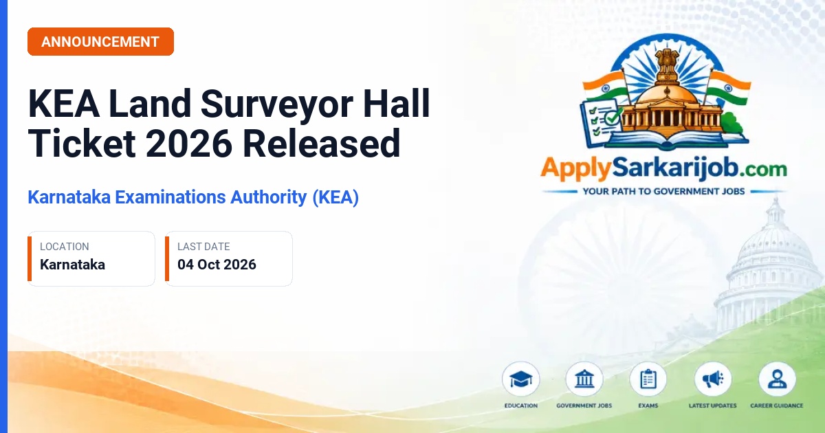 Karnataka Examinations Authority (KEA) - Surveyor (Bhoomapaka) Official Notification Poster & Schedule