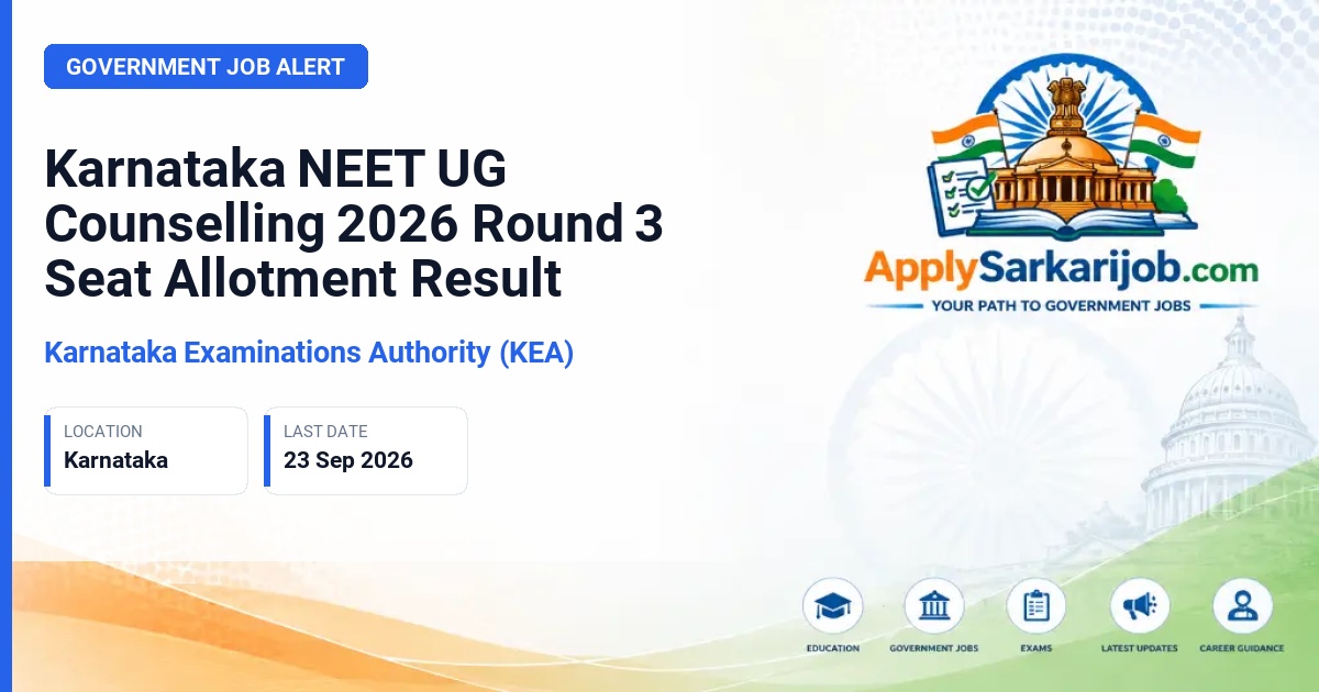Karnataka Examination Authority (KEA) - UGNEET Counselling Official Notification Poster & Schedule