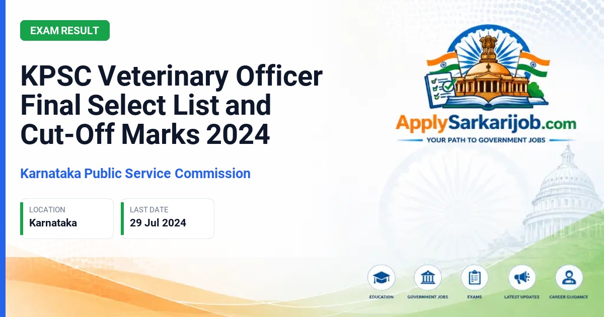 Karnataka Public Service Commission (KPSC) - Veterinary Officer Official Notification Poster & Schedule