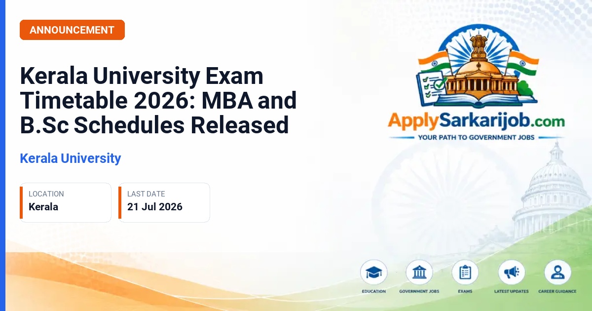 Kerala University - Kerala University Exam Timetable 2026: MBA and B.Sc Schedules Released Official Notification Poster & Schedule