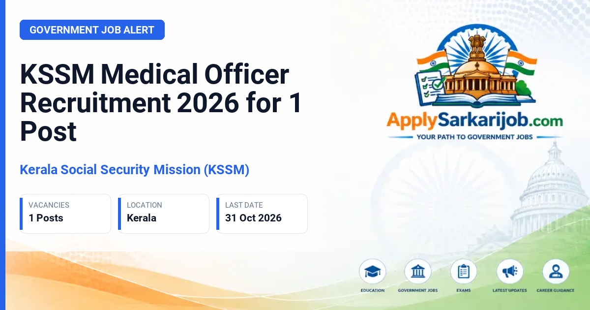 Kerala Social Security Mission (KSSM) - Medical Officer Official Notification Poster & Schedule
