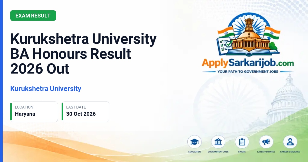 Kurukshetra University - Bachelor of Arts (Honours) Result Official Notification Poster & Schedule