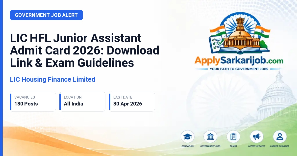 LIC Housing Finance Limited - Junior Assistant Official Notification Poster & Schedule
