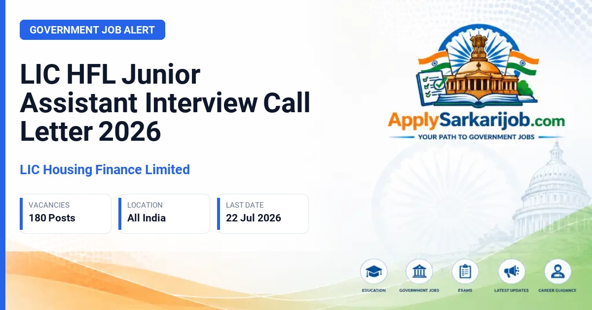 LIC Housing Finance Limited - Junior Assistant Official Notification Poster & Schedule