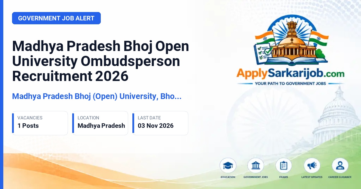 Madhya Pradesh Bhoj (Open) University, Bhopal (MPBOU) - Ombudsperson Official Notification Poster & Schedule