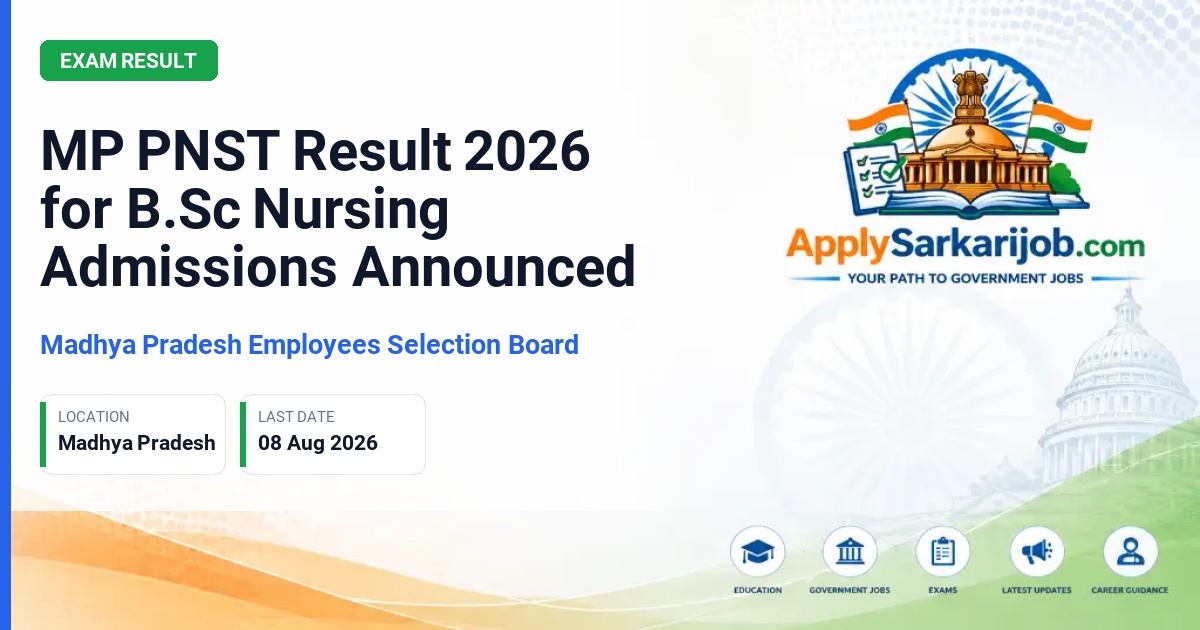 Madhya Pradesh Employees Selection Board (MPESB / Vyapam) - B.Sc Nursing Student Official Notification Poster & Schedule