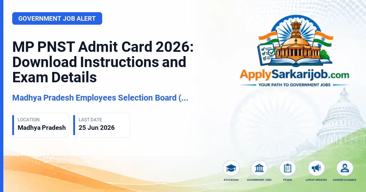 Madhya Pradesh Employees Selection Board (MPESB / Vyapam) - BSc Nursing Official Notification Poster & Schedule