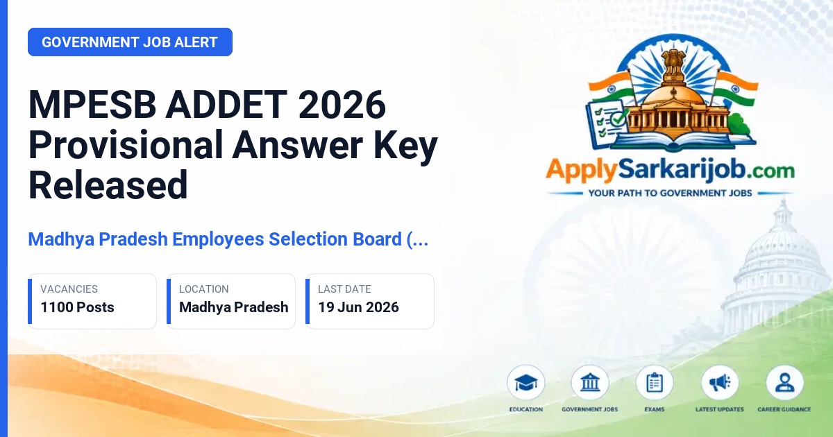 Madhya Pradesh Employees Selection Board (MPESB / Vyapam) - Animal Husbandry and Dairy Technology Diploma Official Notification Poster & Schedule