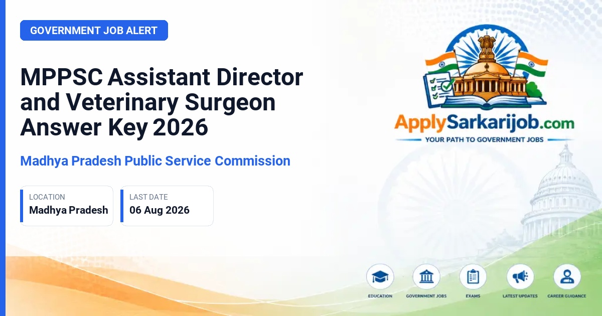 Madhya Pradesh Public Service Commission (MPPSC) - Assistant Director / Veterinary Assistant Surgeon / Veterinary Extension Officer Official Notification Poster & Schedule