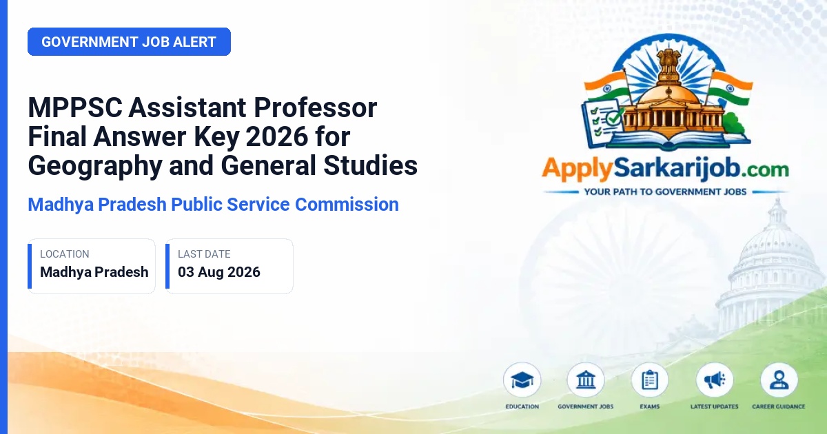 Madhya Pradesh Public Service Commission (MPPSC) - Assistant Professor Official Notification Poster & Schedule