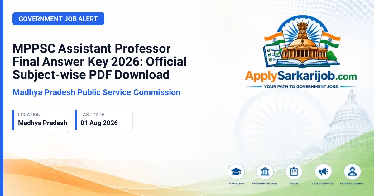 Madhya Pradesh Public Service Commission (MPPSC) - Assistant Professor Official Notification Poster & Schedule