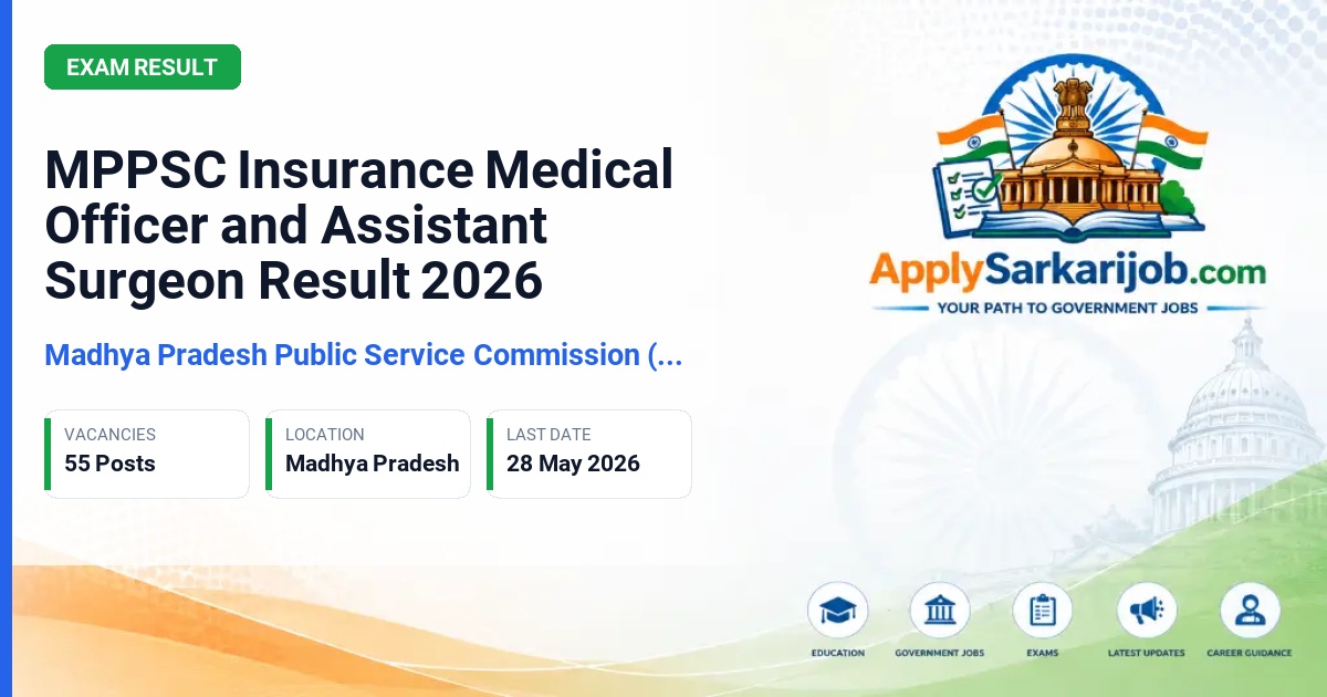 Madhya Pradesh Public Service Commission (MPPSC) - Insurance Medical Officer / Assistant Surgeon Official Notification Poster & Schedule