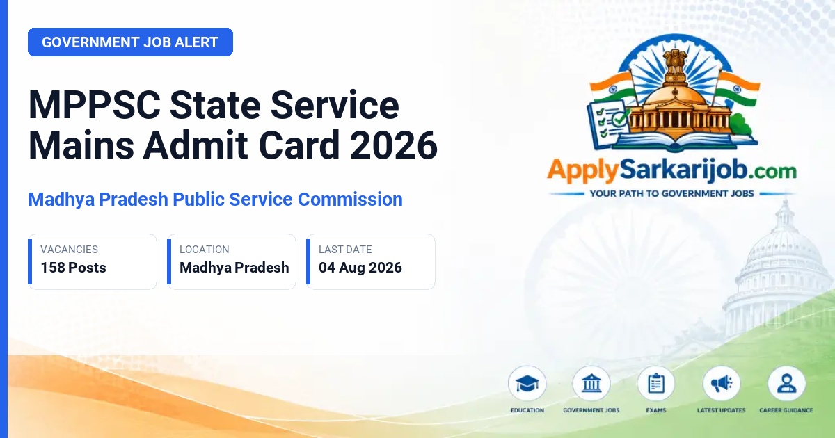 Madhya Pradesh Public Service Commission (MPPSC) - State Service Examination (SSE) 2025-26 Official Notification Poster & Schedule