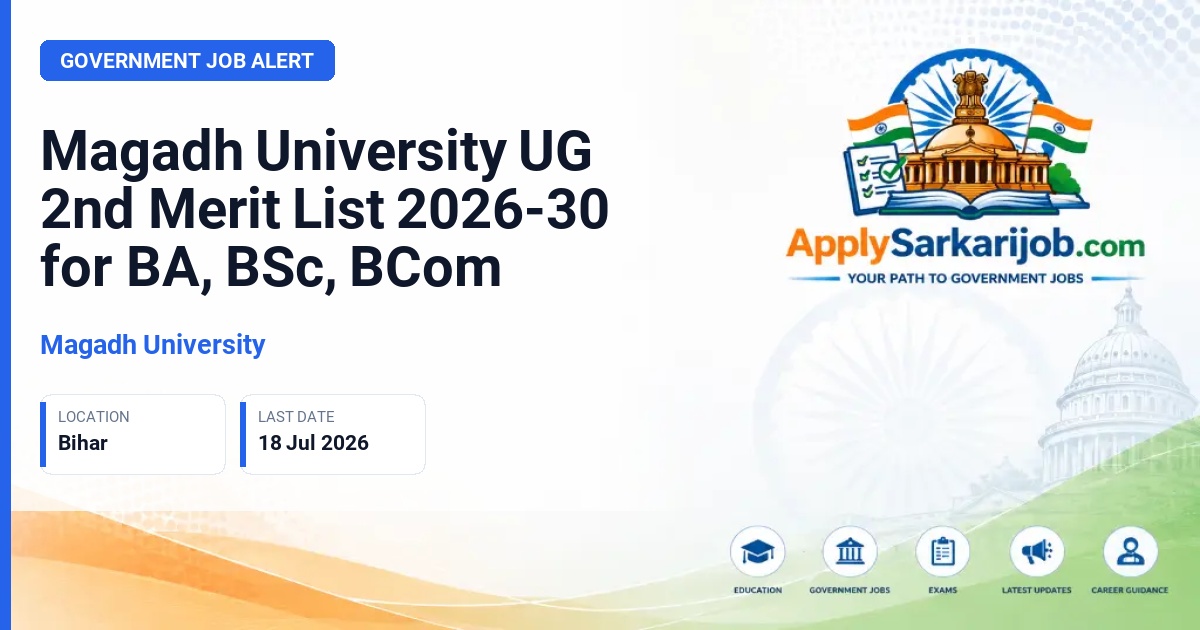 Magadh University - Under Graduate (BA, B.Sc, B.Com) Admission Official Notification Poster & Schedule