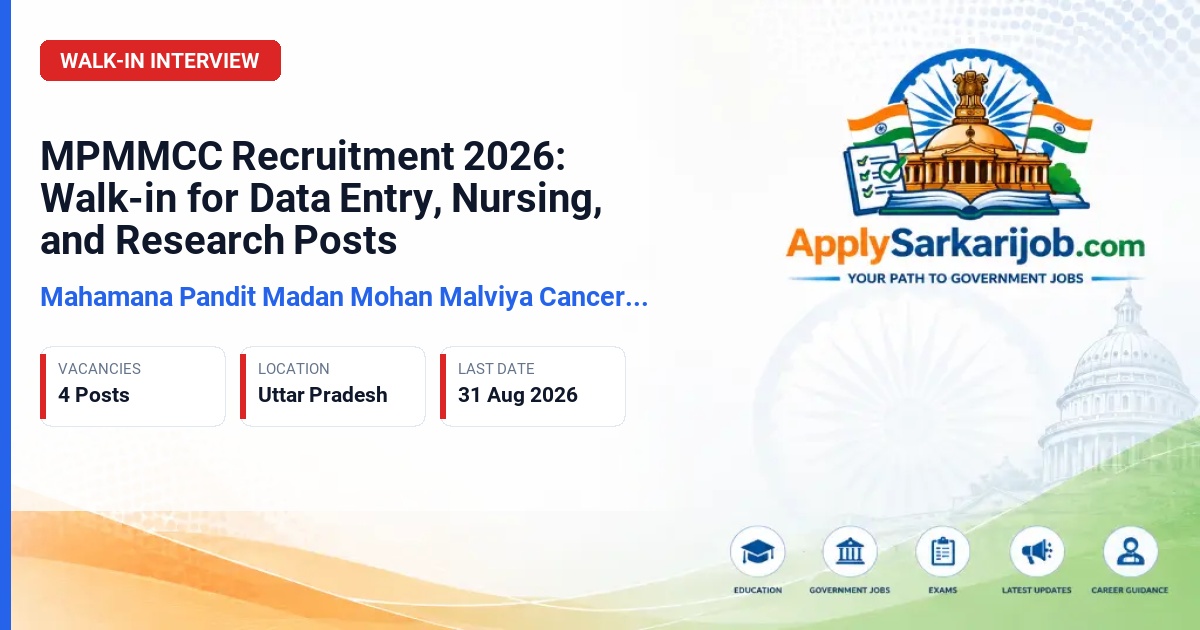Tata Memorial Centre (TMC) - Data Entry Operator, Clinical Research Coordinator, Nurse Official Notification Poster & Schedule