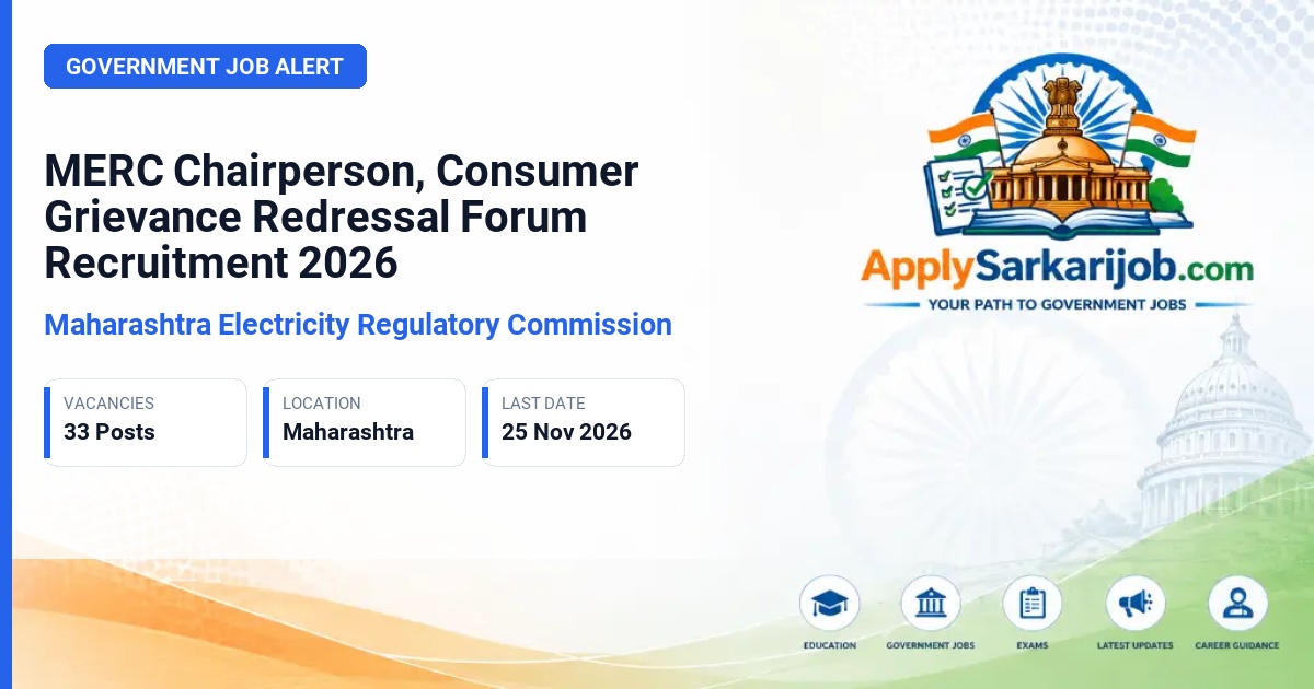 Maharashtra Electricity Regulatory Commission - Chairperson, Consumer Grievance Redressal Forum (CGRF) Official Notification Poster & Schedule