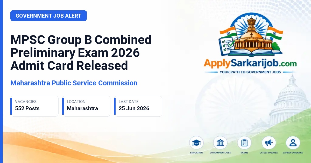 Maharashtra Public Service Commission (MPSC) - Group B Non-Gazetted Services Official Notification Poster & Schedule