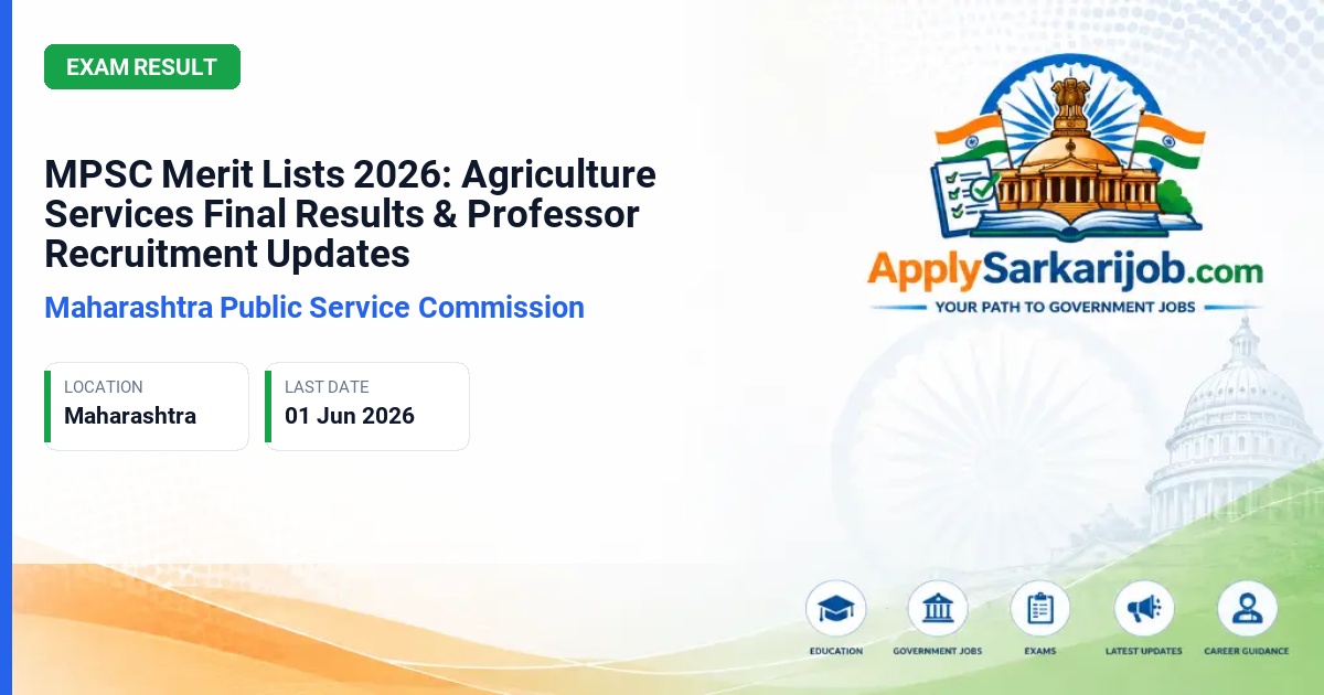 Maharashtra Public Service Commission (MPSC) - Associate Professor, Professor, and Agriculture Services Official Notification Poster & Schedule
