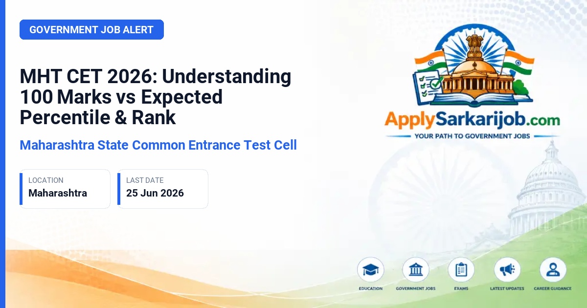 State Common Entrance Test Cell, Maharashtra (CET Cell Maharashtra) - MHT CET 2026: Understanding 100 Marks vs Expected Percentile & Rank Official Notification Poster & Schedule