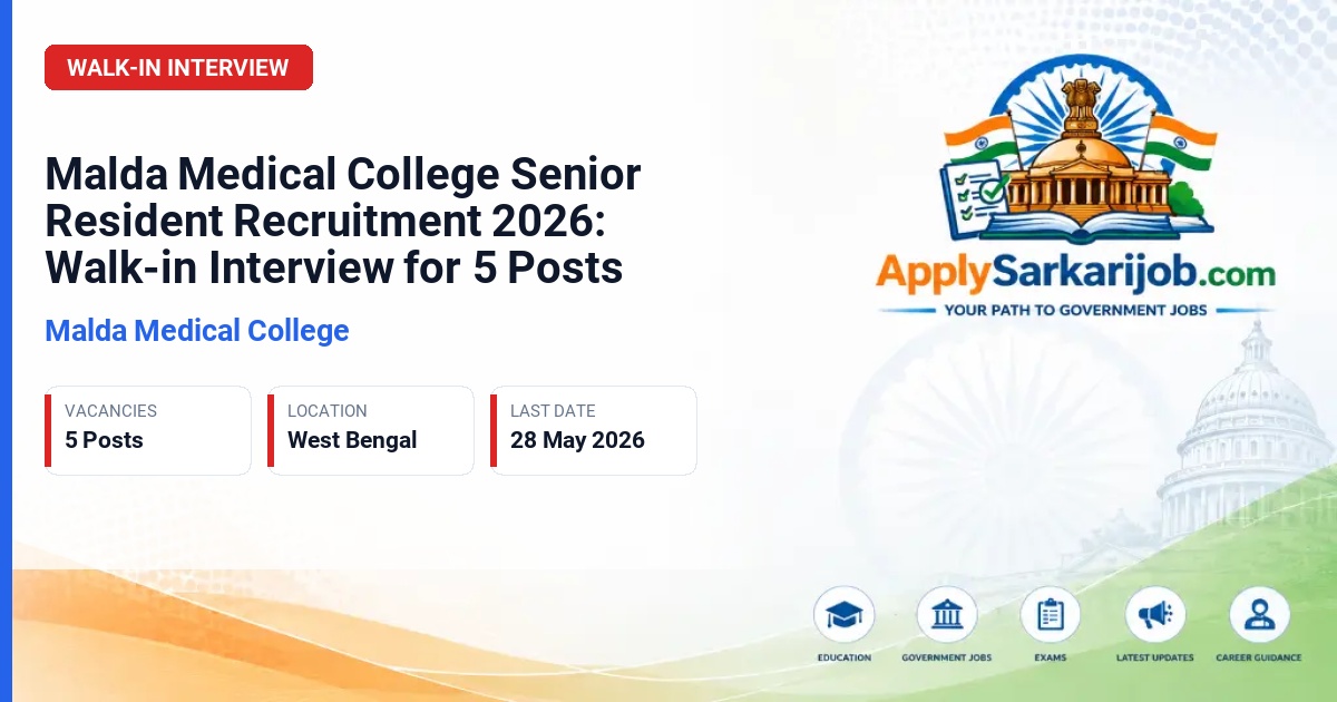 Malda Medical College - Senior Resident Official Notification Poster & Schedule