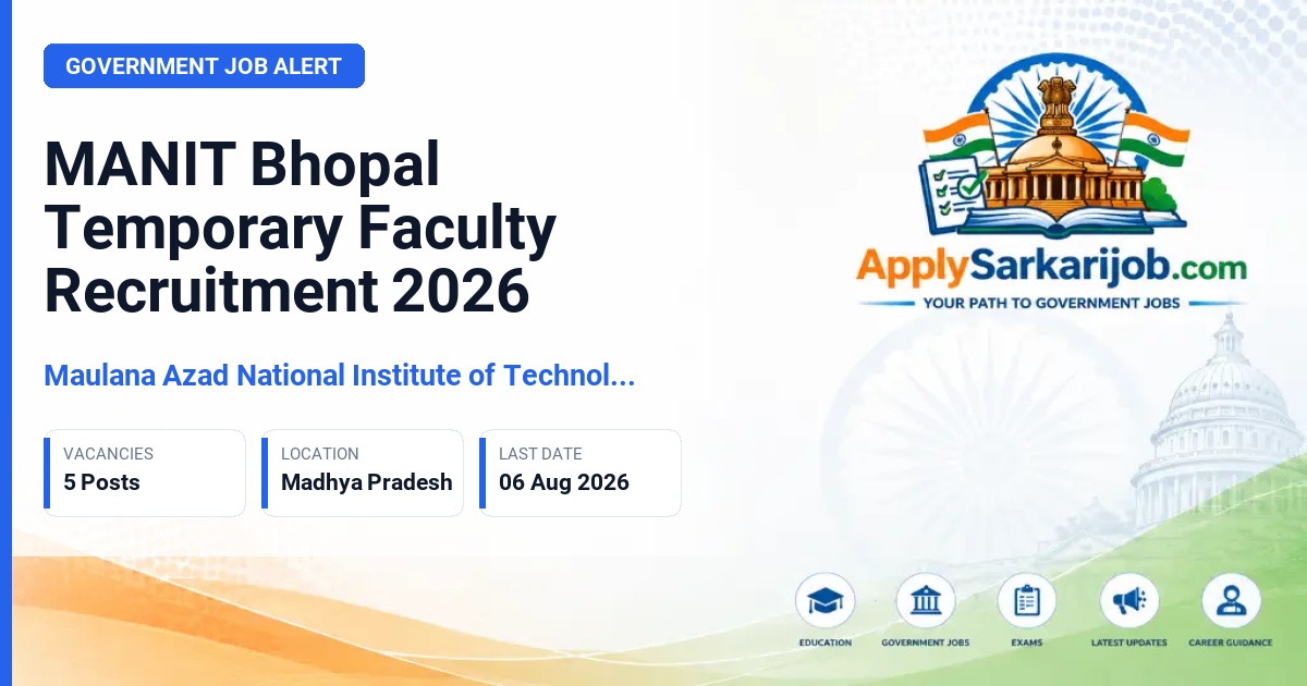 Maulana Azad National Institute of Technology Bhopal - Temporary Faculty Official Notification Poster & Schedule