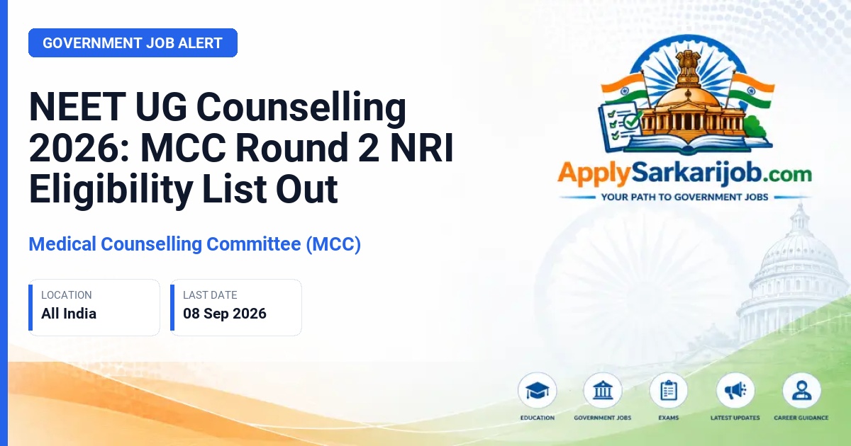 Medical Counselling Committee (MCC) - NEET UG Counselling 2026 (Round 2) Official Notification Poster & Schedule