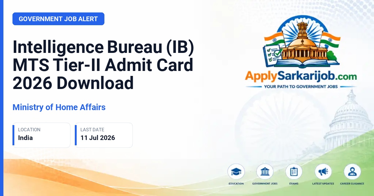 Intelligence Bureau (IB) - Multi-Tasking Staff (MTS) Official Notification Poster & Schedule