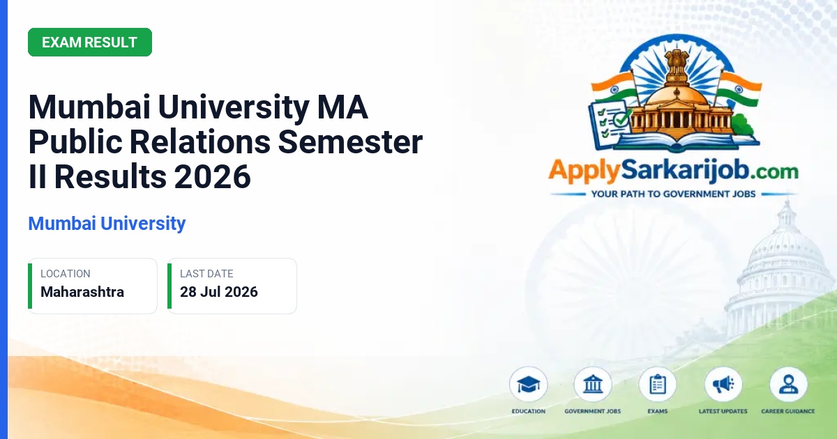 University of Mumbai - Mumbai University MA Public Relations Semester II Results 2026 Official Notification Poster & Schedule
