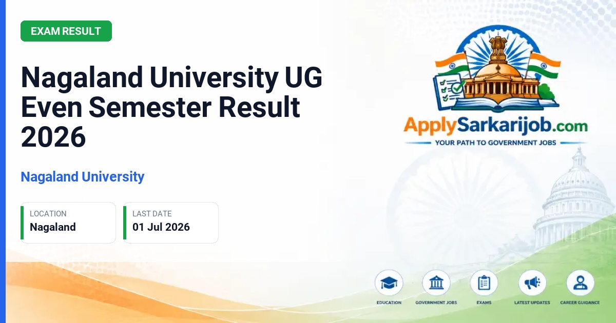 Nagaland University - Nagaland University UG Even Semester Result 2026 Official Notification Poster & Schedule