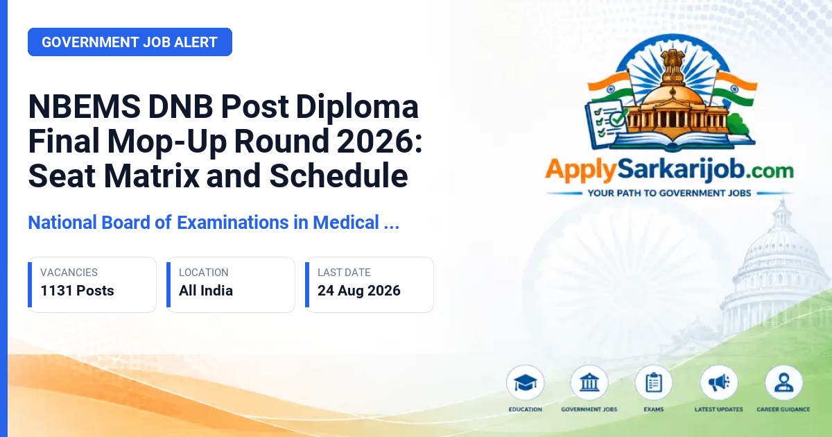 National Board of Examinations in Medical Sciences (NBEMS) - DNB Post Diploma Official Notification Poster & Schedule