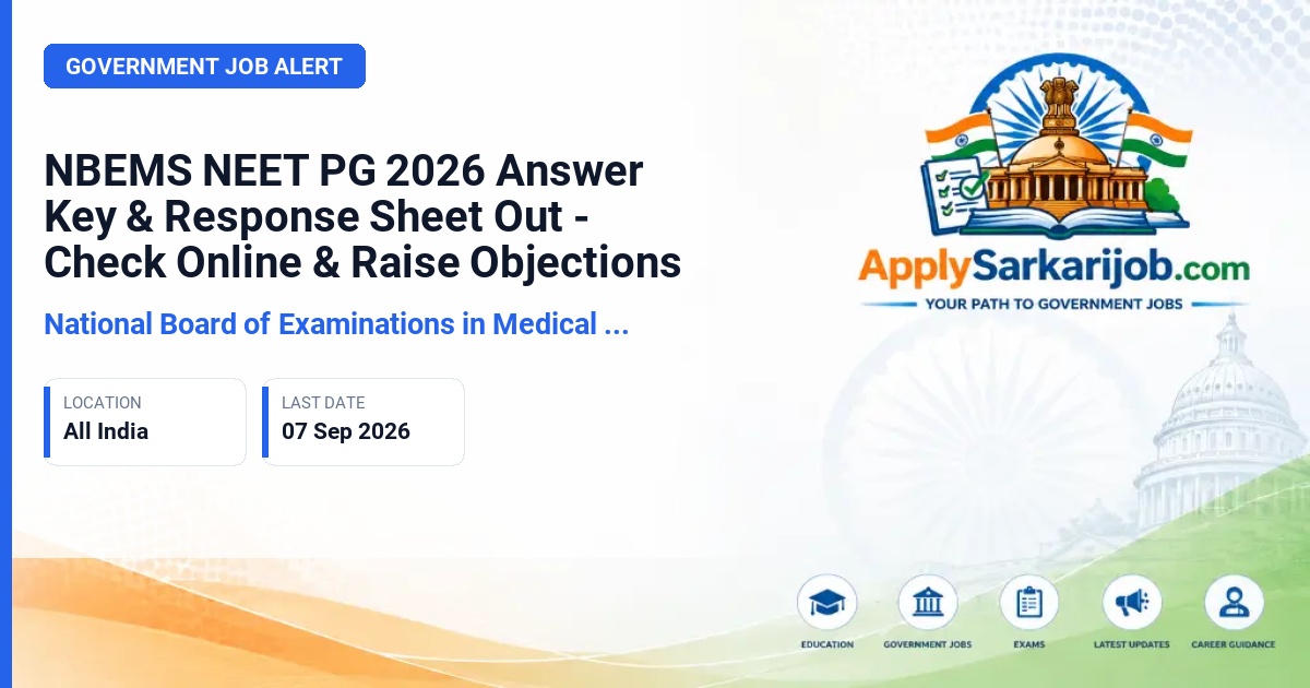 National Board of Examinations in Medical Sciences (NBEMS) - National Eligibility cum Entrance Test – Postgraduate (NEET PG) 2026 Official Notification Poster & Schedule