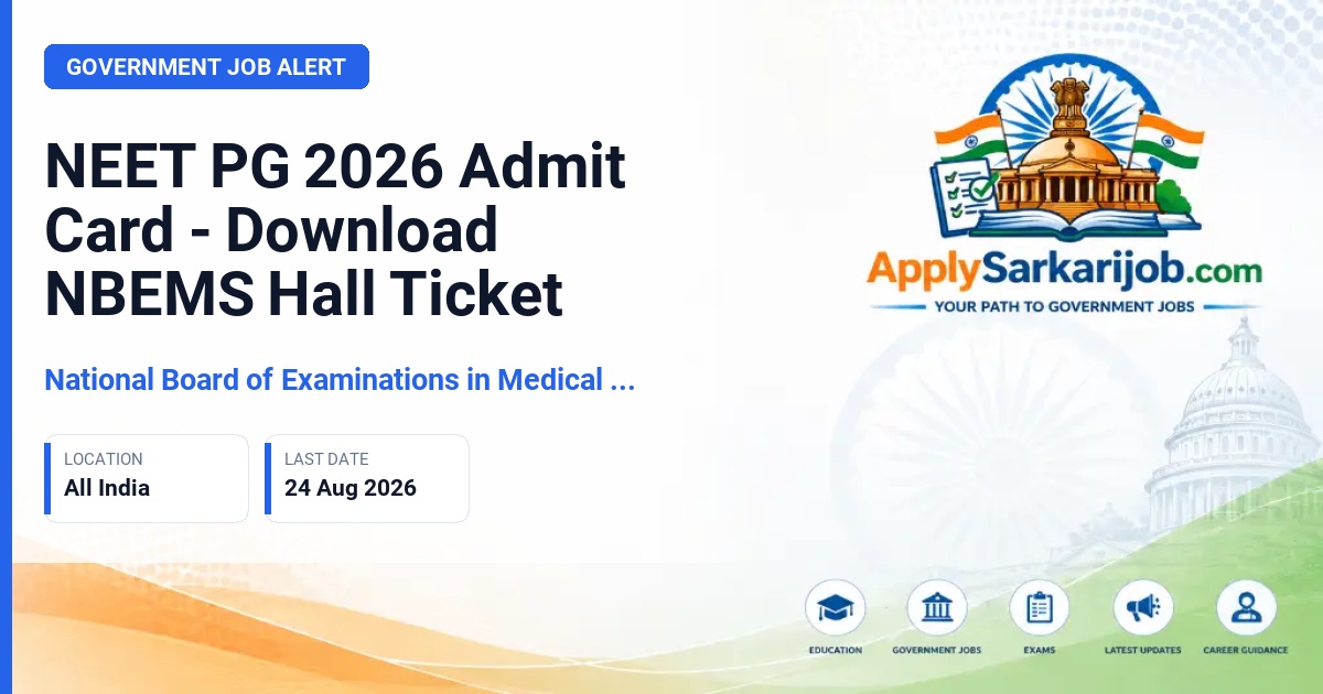 National Board of Examinations in Medical Sciences (NBEMS) - NEET PG 2026 Official Notification Poster & Schedule