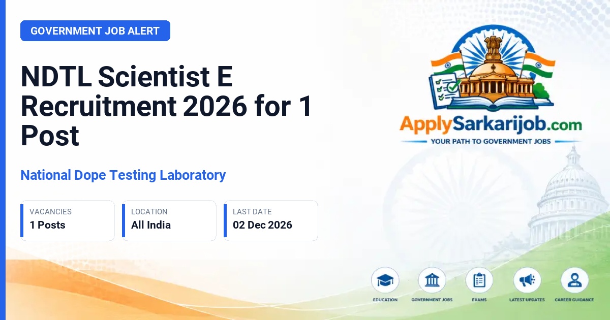 National Dope Testing Laboratory - Scientist E Official Notification Poster & Schedule