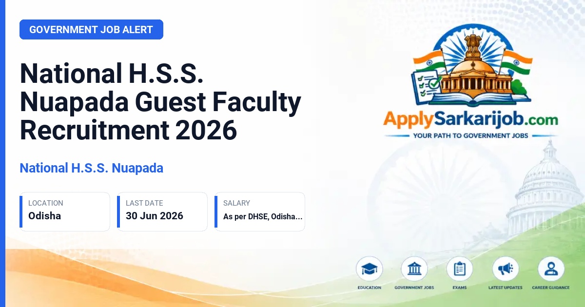 Govt. Higher Secondary School, Niljee - Guest Faculty Official Notification Poster & Schedule