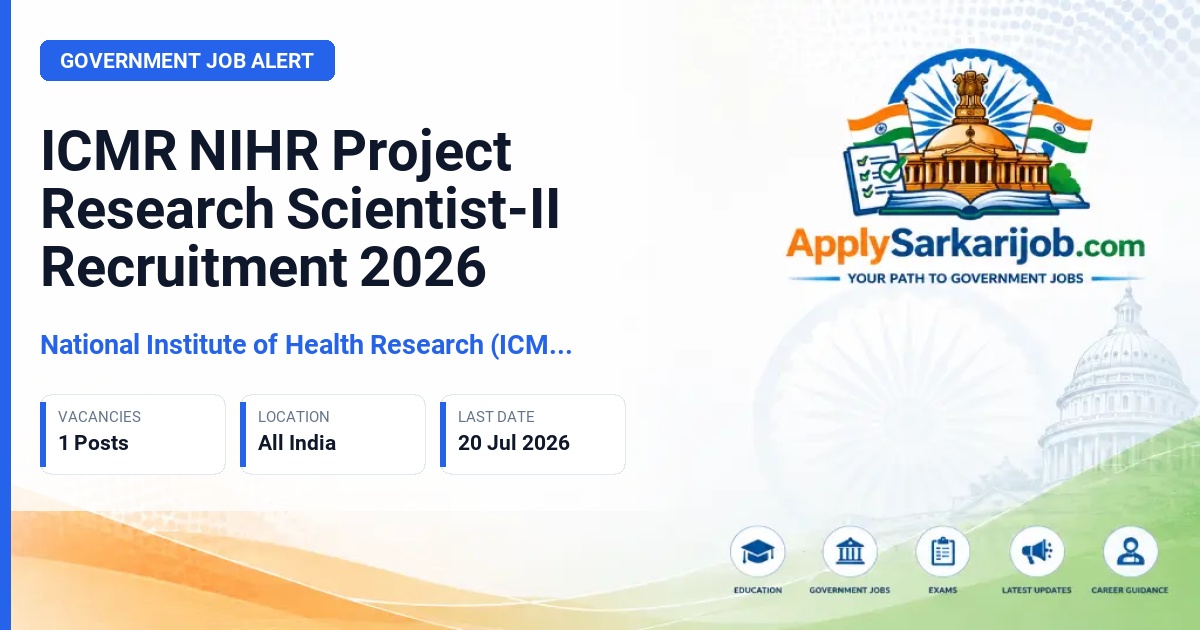 Indian Council of Medical Research - Project Research Scientist II (Non-Medical) Official Notification Poster & Schedule