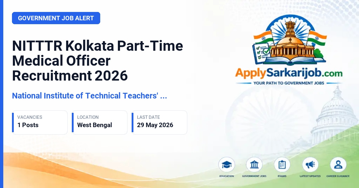 National Institute of Technical Teachers' Training and Research Kolkata - Part-Time Medical Officer (PTMO) Official Notification Poster & Schedule