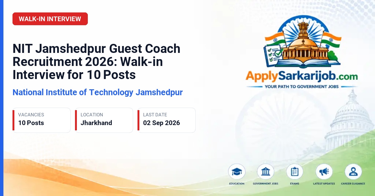 National Institute of Technology Jamshedpur - Guest Coach Official Notification Poster & Schedule